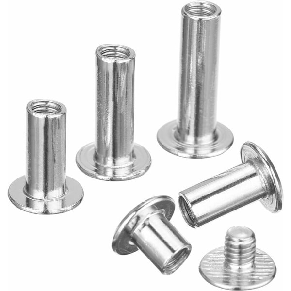 80 Chicago sæt Assortimentsæt 5 Størrelser med Rund Kryds Kryds i Metal Post Chicago Screen Pour DIY Læder Dekoration Indbinding