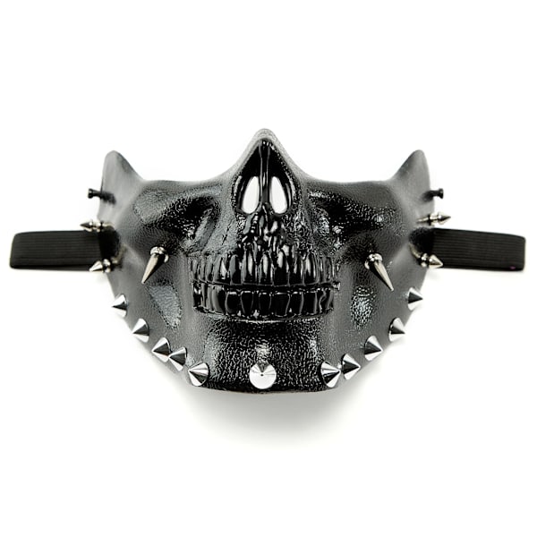 Steampunk Mask Herr Maskerad Skelett Spikad Halv Ansikte Dödskalle Mask Kostym Cosplay