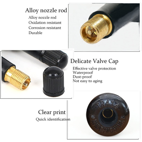 Dekkventiler, Autoventilhette, Bilventil, Dekkventilstamme Gummiventilhette, Gummi Snap-in Ventiler Felger, for Lastebil