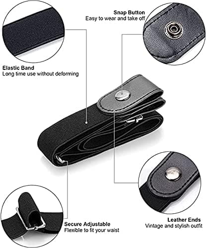 Bälte utan spänne, osynligt elastiskt bälte, justerbart bälte utan spänne, för jeansbyxor kjolar - Justerbar elastisk för kvinnor, 1 st