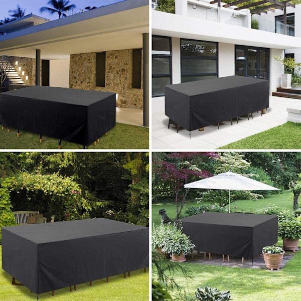 Skyddande överdrag trädgårdsmöbler, vattentätt skyddande presenning för bord och utomhusstolar, rektangulärt möbelskydd för snöskydd, 230x146x69cm