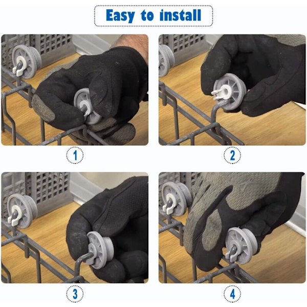 8 hjul for Siemens Bosch Beko Neff oppvaskmaskin universalhjul nedre kurv