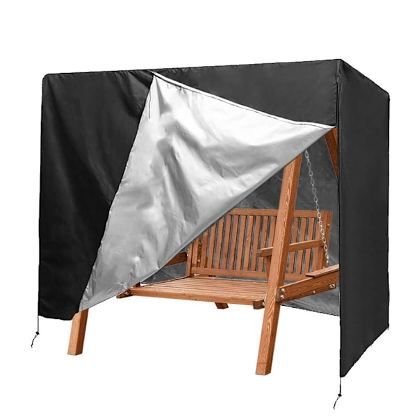 220x125x170cm Svingdæksel Udendørs Have Vandtæt Dæksel Svingdæksel Have Svingdæksel, Sort