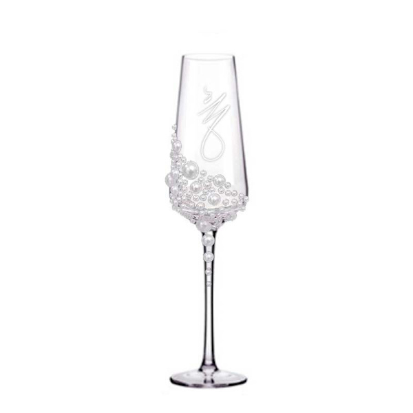 Pärlchampagneglas Högkvalitativ Lyxig Brudpar Vigselgåva