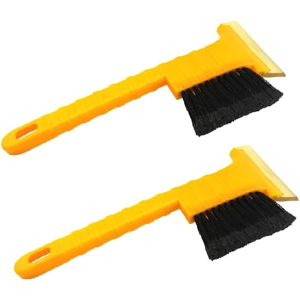 Isskrapa 2 i 1, snöskrapa med borste, multifunktionellt bilrengöringsverktyg för att ta bort is och snö från vindrutan, 2-pack