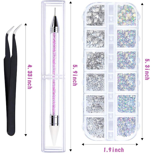 1440 Strass, AB-krystal Strass til neglekunst
