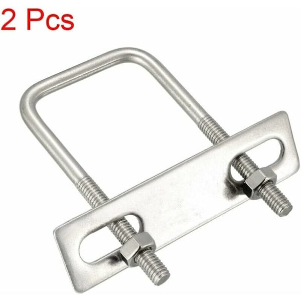 Firkant U-bolter 1-5/8 \"(40mm) Innvendig bredde 304 Rustfritt Stål M8 med 2 stk ramme muttere 2 stk