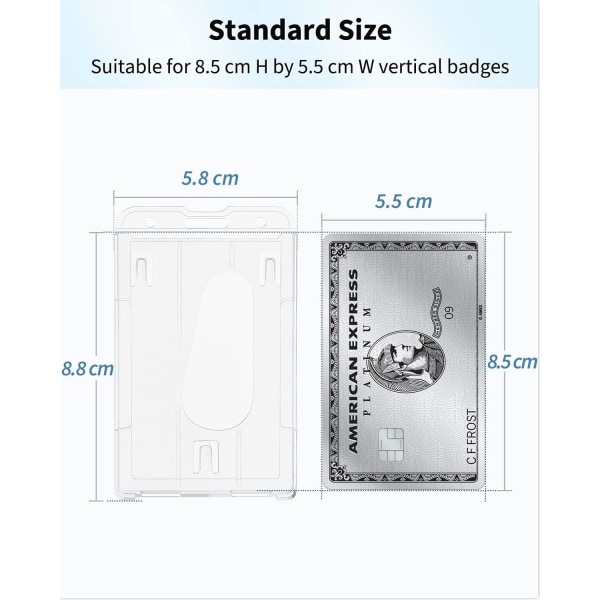 5 Stk Vertikal 2-kort Merkeholder med tommelspor Klar Hard PC