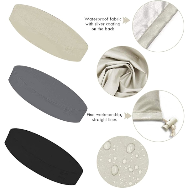 Rund svømmebassin dæksel svømmebassin sol dæksel, vandtæt UV-resistent spa beskyttende dæksel, 210D til udendørs spa badekar, 200*30cm