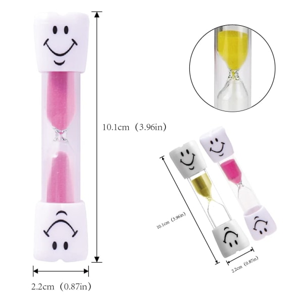 2 PCS Hourglasses Timer Sand Clock Hourglass with Smiling Face Sand Clock Hourglass for Kid for Playing, Cooking, Exercising, Studying, Brushing etc