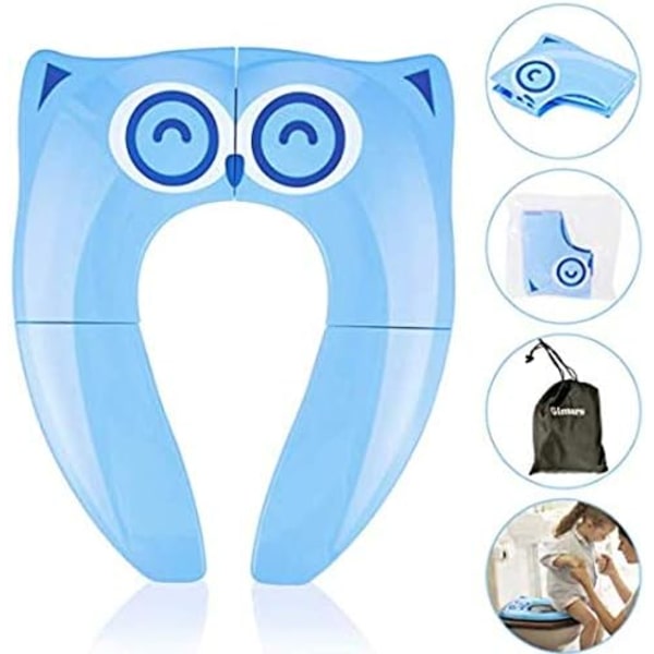 [Ny] Baby Foldbar Toiletreducer Børnesædereducer Toiletrejse Foldbar Rejsepottesæde til Børn Baby, Blå