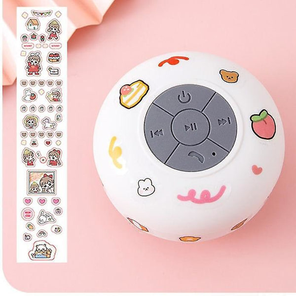Vanntett Bluetooth-høyttaler for bad (hvit)