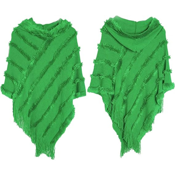 Vinterhalsduk Sjal Överdimensionerad Huva Kåpa Dam Elegant Kåpa Halsduk Pullover Lång Stickad Varm Tröja Kåpa(grön)