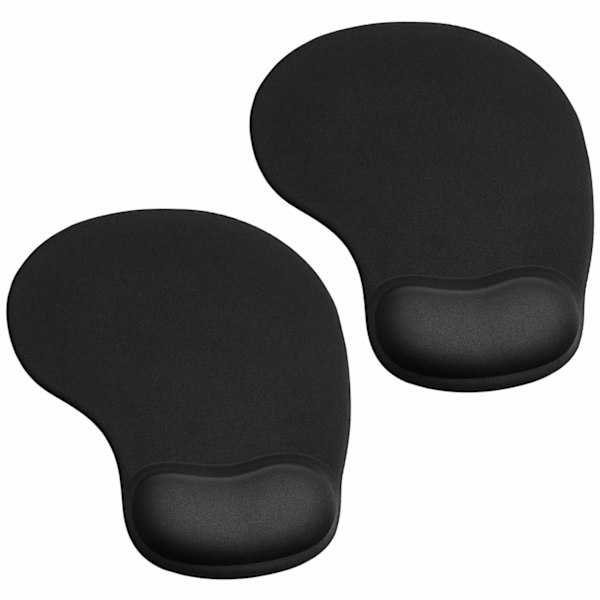 2 st ergonomiska och musmattor med bekvämt och svalt gelhandledsstöd och lycra, halkfri PU-bas för enkel skrivning, smärtlindring, hållbar och tvättbar