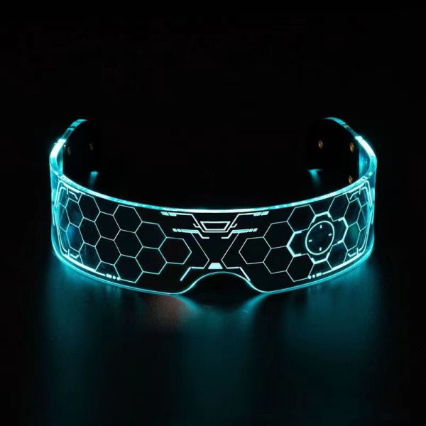 Cyberpunk LED Light Up-briller,LED-visirbriller Futuristiske elektroniske visirbriller Perfekt til Cosplay-festivaler Fest Natklub, DJ, Musik, Conce