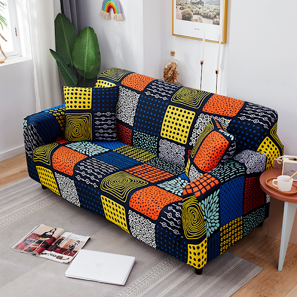 Stretch Soffaöverdrag Tryckt Soffaöverdrag Fåtöljöverdrag för Soffa Soffa Kuddar Elastisk Universal Möbelskydd med 1 Kuddfodral, Anti-Katt Rep