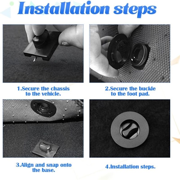 4 stk. Universal Bilmåtte Clips, Tæppe Grommet Holder Clip, Anti-Slip Spænde Fikserings Clip Passer til Tæppefod