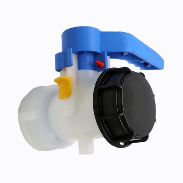 Multitanks - 2 tuuman perhosventtiili 62 mm mutterilla 1000 litran IBC-säiliölle - S60x6
