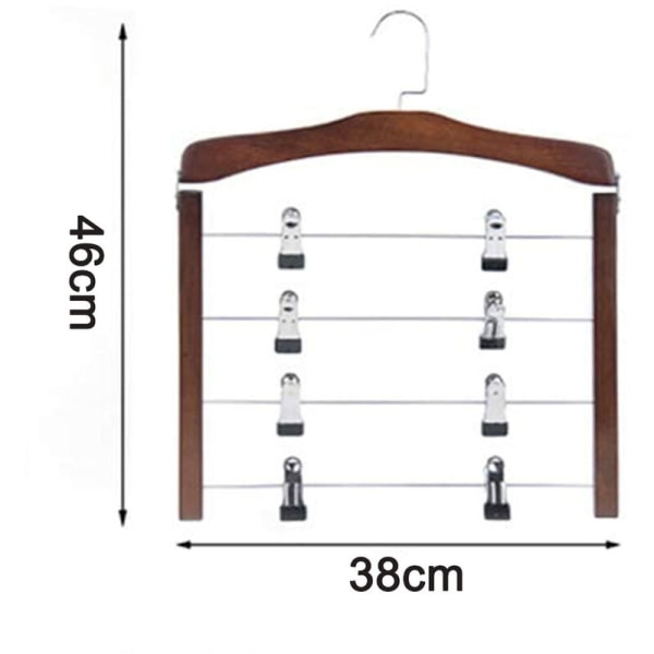 Flerlagers klädhängare i massivt trä, multifunktionell, hopfällbar, för byxor, handdukar, halsdukar, slipsar