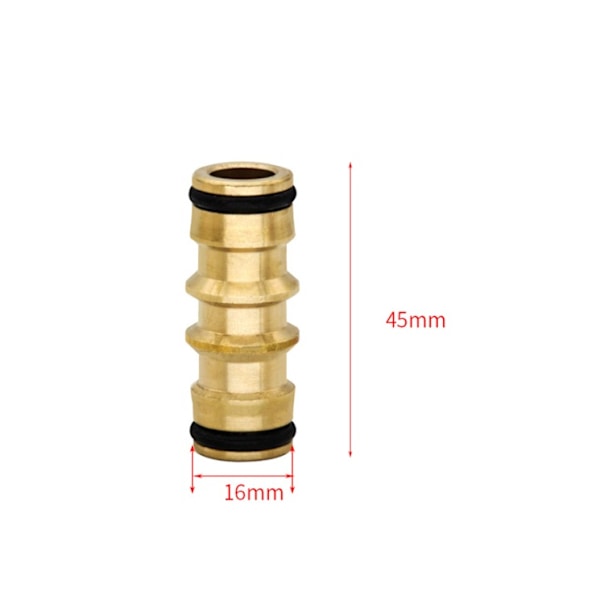 2 stk. messing haveslangekobling til haveslangeslange (messing dobbelt hane-stik)