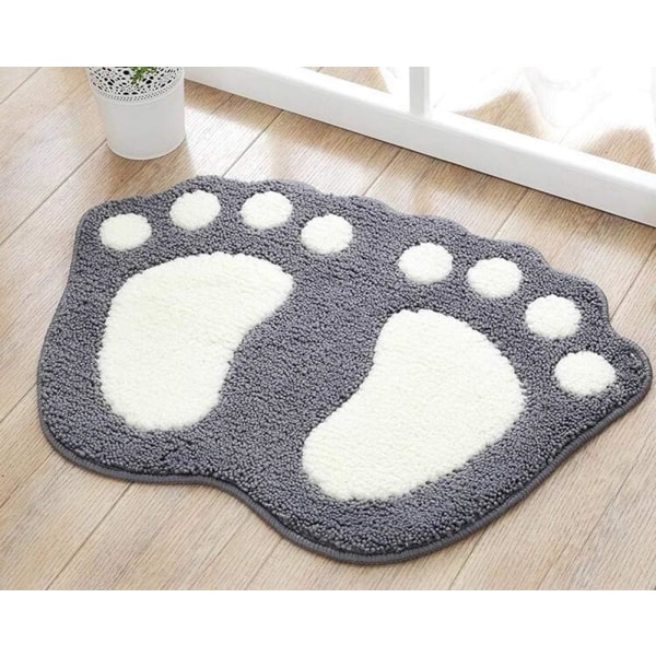 Lysegrå - 40x60cm - Badmatte - Sklisikker - Vannabsorberende - Mikrofiber Badematte - Til Dørmatter - Badekar, Dusj