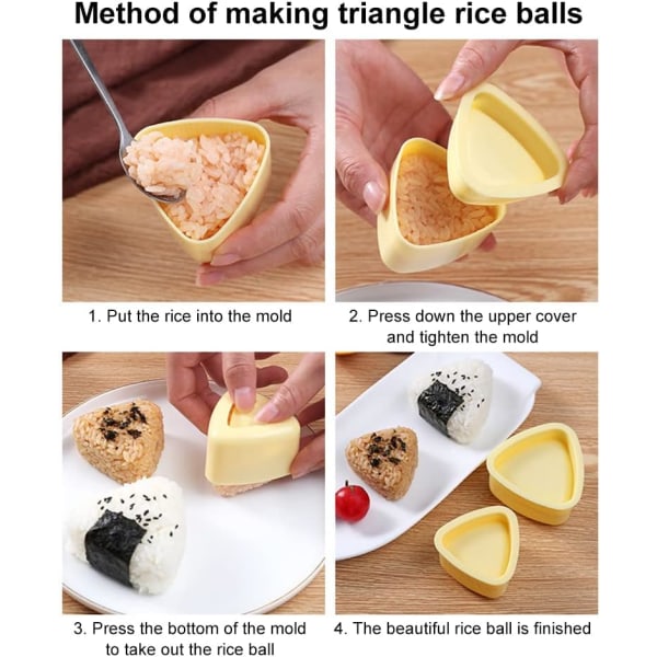 3 st, Triangulär Sushiform, Onigiri Rismjölform, Sushiform, Rismjöl Bentoform, Onigiritillverkare, Triangel Sushi Onigiriform, Sushi Onigiriform, DIY