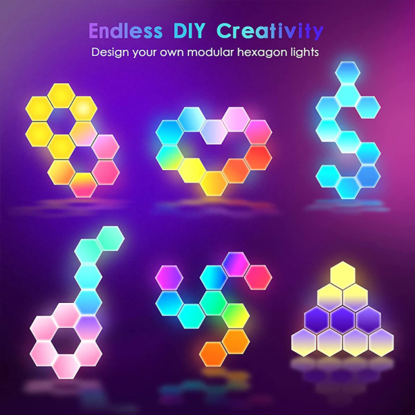Smart App Control Hexagonal Honeycomb Ljus Musik Rhythm Rhythm Light