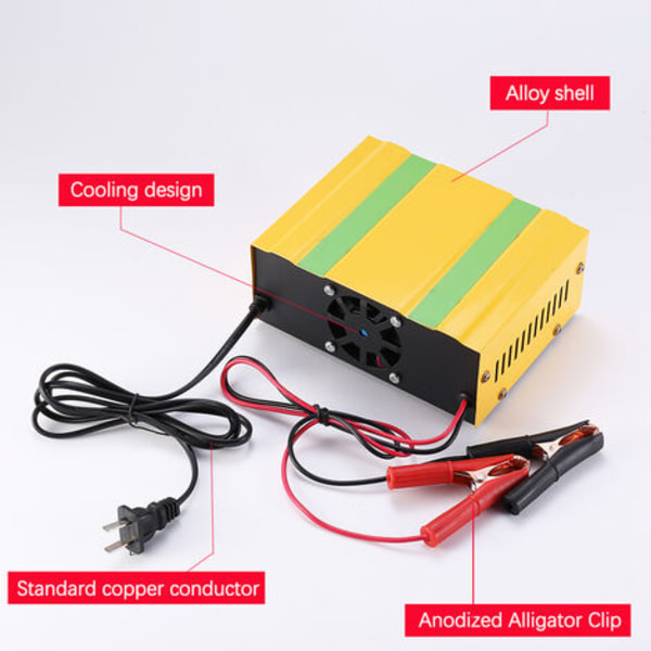 12V24V Batteriladdare Intelligent Puls Reparationsladdare med Elektronisk Display MF-2B Europeisk Standard