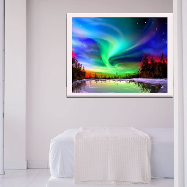 DIY 5D timanttimaalaussetti täydellinen pora, kristallitimanttikirjonta ristipistokäsityömaalaukset aikuisille lapsille, kangas Aurora-maali