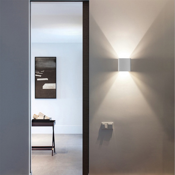 Væglamper 10W, 2stk 3000K LED Udendørs/Indendørs Væglampe, Justerbar Udendørs Væglampe, Vandtæt IP65 Indendørs Væglampe til Soveværelse Hjem Gang