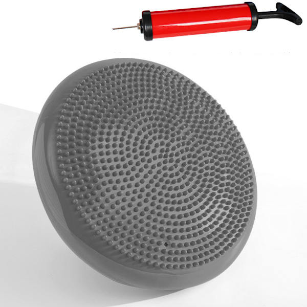 Dynamisk sædebold sædepude med pumpe, grå 33 cm, valgfri farve, pigget luftpude balancepude