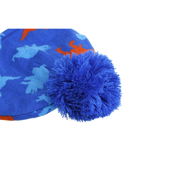Stickad babyhatt halsduk set vinter varm pojkar flickor mössa fleecefoder småbarn barn hatt med pompom L