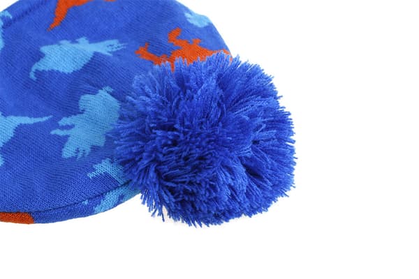 Stickad babyhatt halsduk set vinter varm pojkar flickor mössa fleecefoder småbarn barn hatt med pompom S
