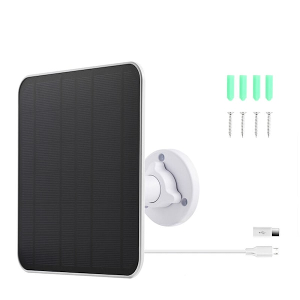 Solpanel för övervakningskamera, 5W USB solpanel Kompatibel med uppladdningsbara DC 5V övervakningskameror, solpanel för kamera med 3M kabel