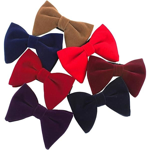 Herr Oversized Sammet Slips Pre Tied Formell Smoking