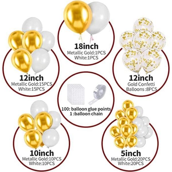 54 Platina Ballong Garland Library Set Olika Storlekar Platina Bruten Guld Ballong Ballongkedja Halloween Högtidsdekoration