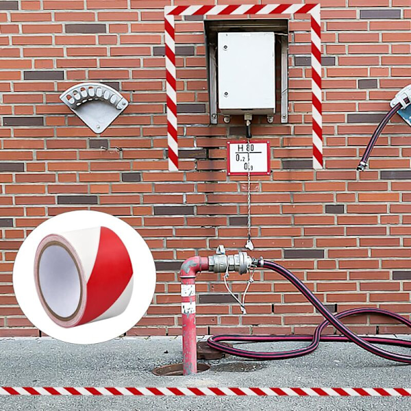 Signalerande tejp - 4 cm x 16 m per rulle - För markering av golv/säkerhet - Röd- och vitrandig
