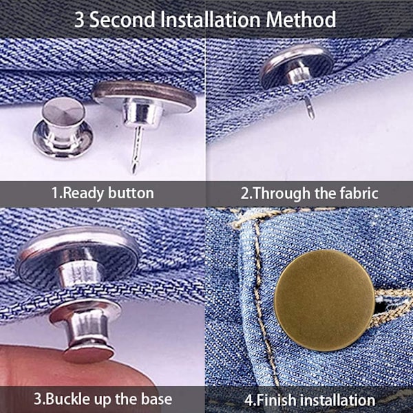 12 st ersättningsjeans knapp (båge) byxor knapp ingen söm byxor omedelbar knapp mode jeans gungande hantverk DIY