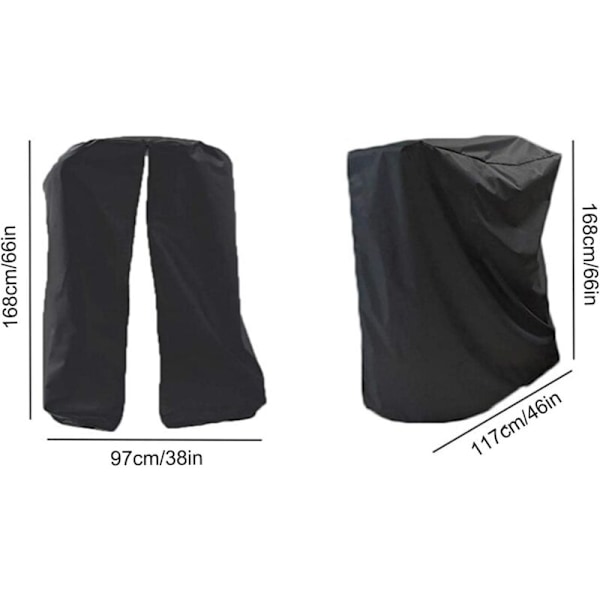 Dammskydd för löpband, skyddande vattentätt anti-pupillskydd, filt för löpband med dragkedja, för inom- och utomhusbruk 117x97x168cm