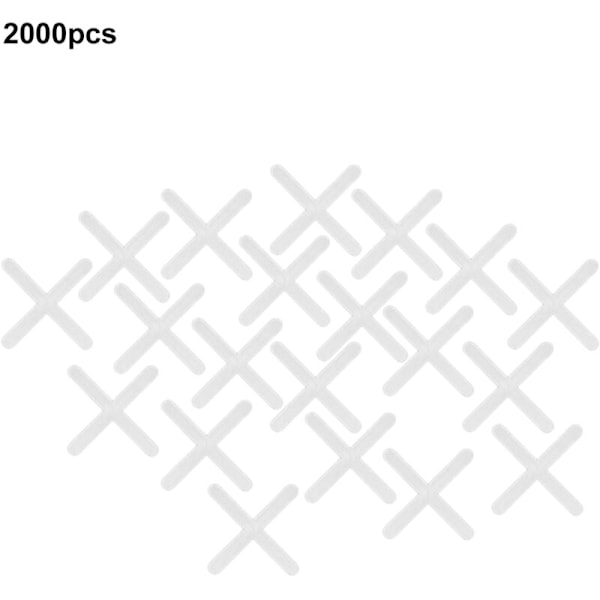 2000 stycken, keramiska plattor kors, återanvändbart nivelleringssystem för rörmokare 2 mm/2,5 mm.