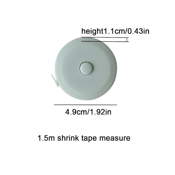 3-delad måttband, 150 cm/59 tum, hopfällbart kroppsmåttband, specialtillverkat måttband för att mäta längd, bröst, midja etc.