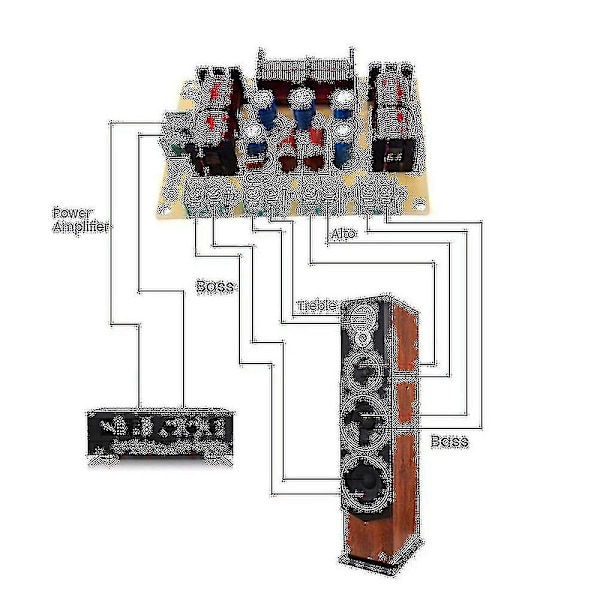 2 stk 4-veis høyttaler bassfrekvensdeler Hjemmekino Hifi Stereo Krets Stereo Audio Crossover F
