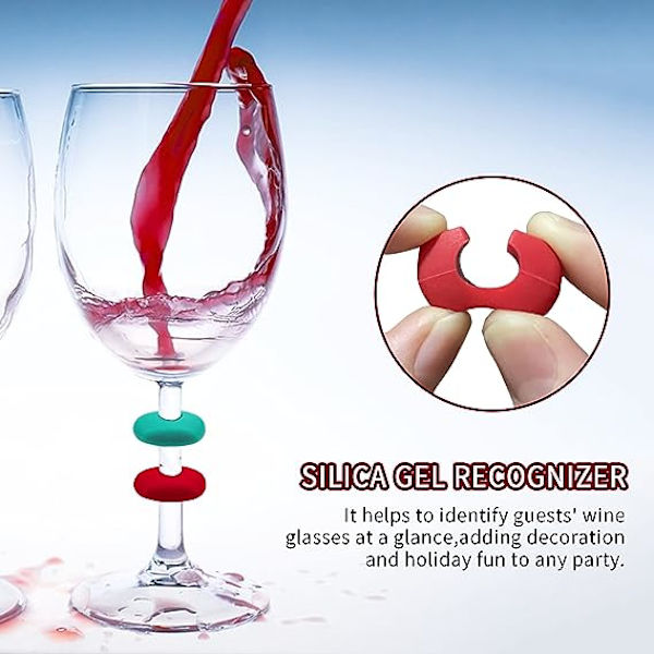 12 st silikon vinglasmarkörer färgglada glasmarkörer öl dryckesmarkörer återanvändbara koppmarkörer glasidentifierare glaskopp flaskor cocktail cha