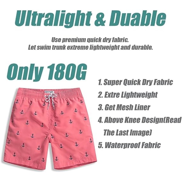 Badbyxor för män M Badshorts för strandsemester Snabbtorkande för poolbad