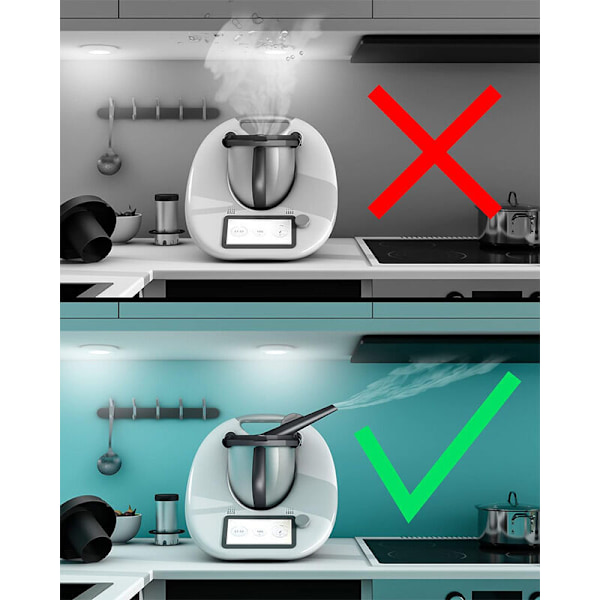 Ångledare kompatibel med Thermomix TM5, TM6, TM Friend, med ångöverflödesskydd, tillbehör för spis, möbelskydd, fläktkåpa