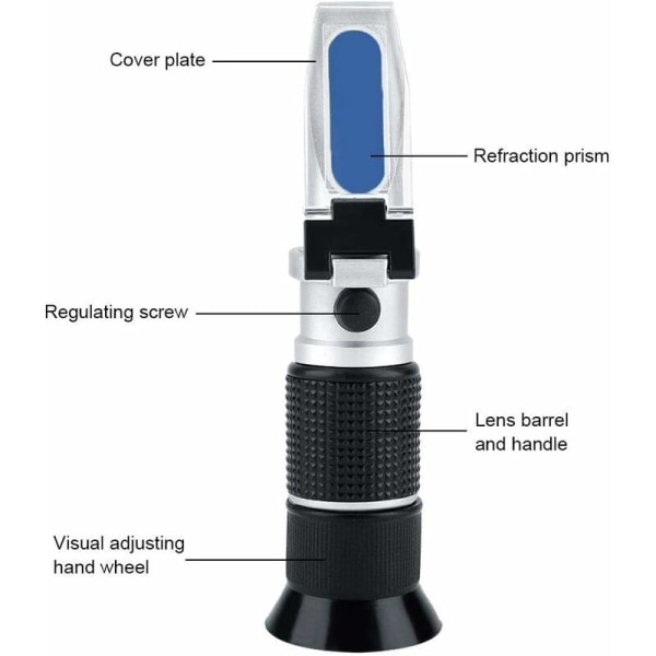 0-90% Brix-mittari Kannettava refraktometrin sokeripitoisuuden mittaus maidolle, oluelle, hedelmämehuille, sokerille, sokerimittarille