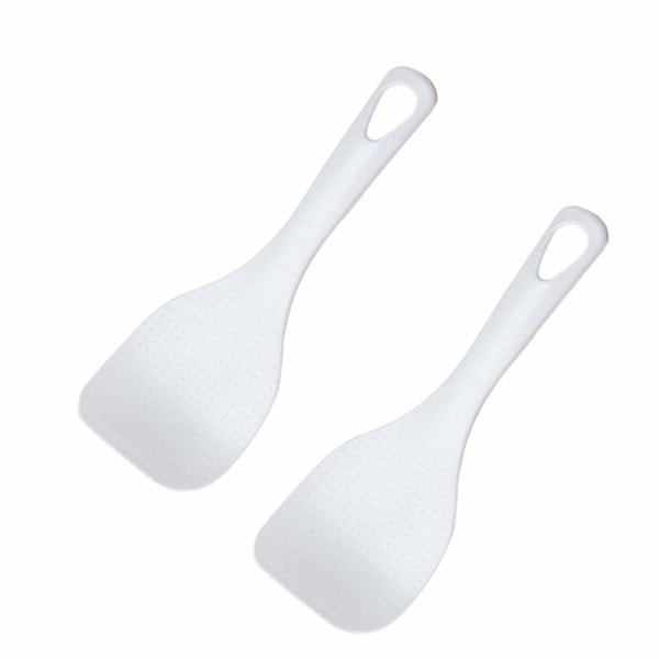 Risskokare 2 st plast risskopa Non-stick grötskedar Non-stick risskopor skopa serveringsskedar för köksredskap (vit)