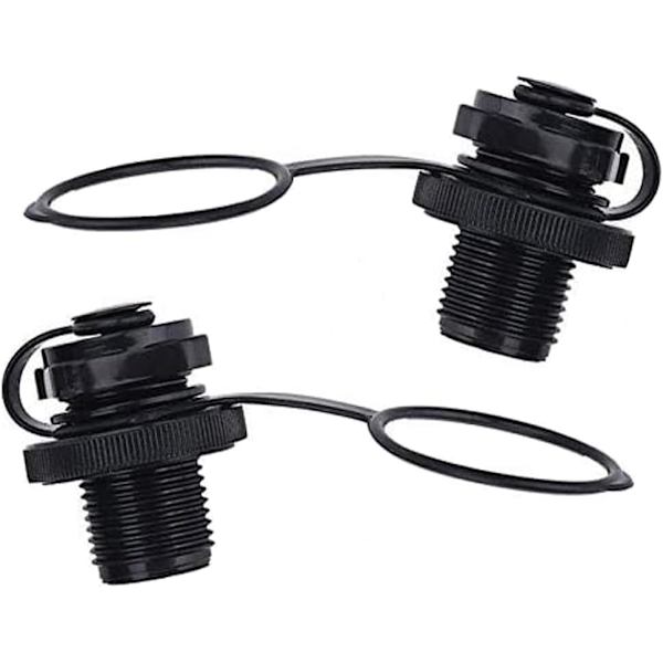 2-pack luftventiler ventiladapterpluggar för kajak uppblåsbar båt, svart