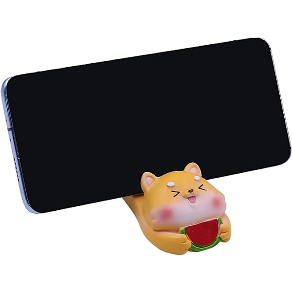 Söt Vattenmelon Hund Mobiltelefon Stativ (Gul), Skrivbord Surfplatta Dator Stativ Kreativt Djur Smartphone Stativ Skrivbord Stativ Heminredning Present