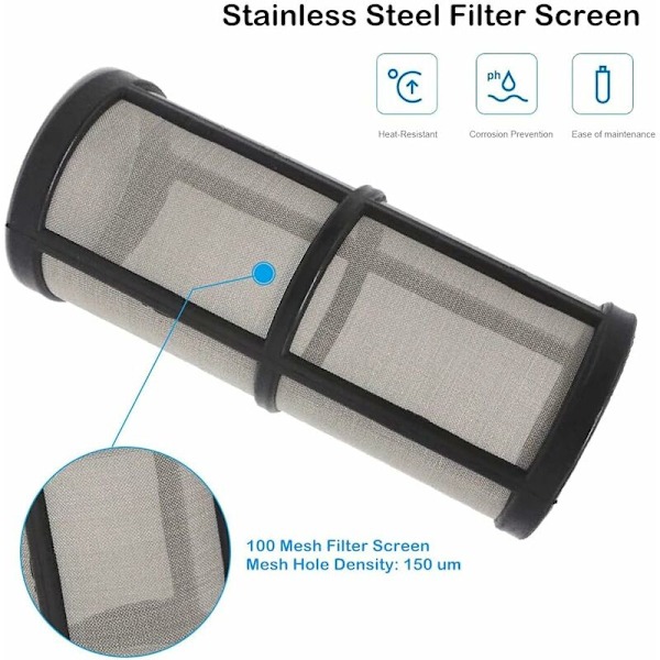 3/4\" vannpumpefilter med 100 rustfritt stål sil, inline filter, hagevanningsfilter